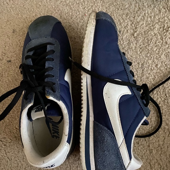 nike cortez navy blue suede